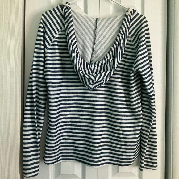 ⚡️Nautical Navy and White Striped Hoodie w/ Anchor - Picture 2 of 6